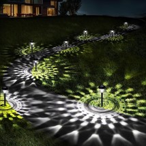 Solar Lights Outdoor Waterproof 8 Pack, 100% Faster Charge (Cool White) - £13.59 GBP