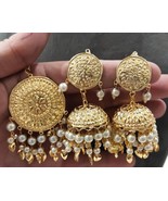 Jabells Rajasthani Banjara Tikka Earrings Gold Plated Traditional Jewler... - $49.25 CAD