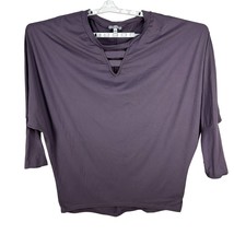 White Birch Womens Size L Loose-Fit V-Neck Top Rayon &amp; Spandex Purple - £14.31 GBP