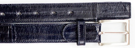 Men&#39;s Belvedere Belt Genuine Eel Hand Made Style 2002 Navy - $194.65