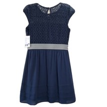 Nwt New Navy Blue Jolt Lace Lined Dress Size Large - $31.98
