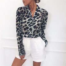 Vintage Blouse Long Sleeve Sexy Leopard Print - £6.01 GBP+