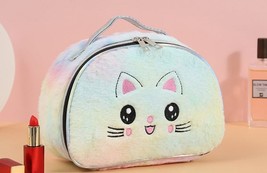  Cat Cosmetic Bag Women Plush Makeup Bag Female Beauty Case Travel Large Toiletr - £47.24 GBP