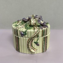 Fitz &amp; Floyd Essentials Trinket Box floral jewelry box flowers, ribbons,... - $23.05