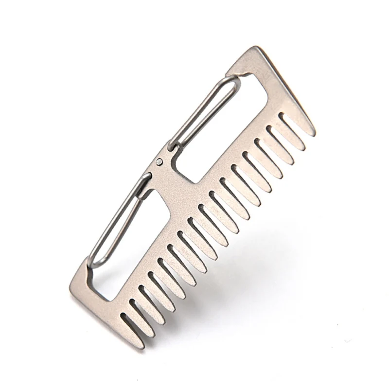 Portable Pure Titanium Comb Key Buckle Anti-static Lightweight Mountaine... - £8.63 GBP