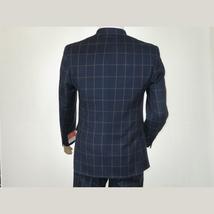 Men TALLIA Suit Wool Blend English Plaid Classic 2Button VDVA2SVX0013 Blue Brown image 7