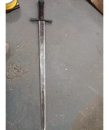 Rustic Broad Sword High Carbon Steel Blade Brown Leather Wrapped Handle ... - €66,23 EUR