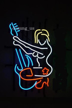 New Guitar Girl Music Bar Light Beer Lager Neon Sign 24&quot;x20&quot; - £196.72 GBP