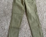 ZARA Girls Cotton Blend  Cargo Pants Size 11/12 Olive Green Pockets Adju... - $14.01