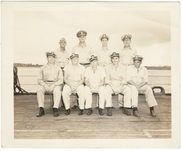 Original US Navy Photo of 9 Men 4x5 Glossy Print with Names of 8 on back - £6.15 GBP