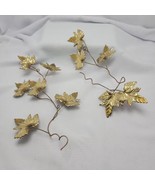 Vintage MCM Tin Metal Brass Maple Leaves Wall Hanging Art Decor - $20.43 CAD