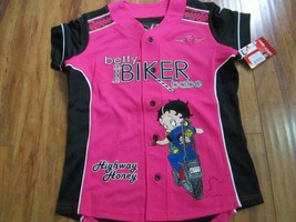 Betty Boop Biker Babe Jersey Button Down Biker Babe Jersey Xl - £30.82 GBP