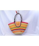 Straw Shoulder Bag Beach Rainbow Sun N Sand Womens Tote Bag - $12.73