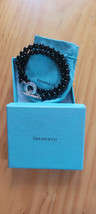 Tiffany &amp; Co Sterling Silver 16.5&quot;  Necklace with Onyx 8mm Bead, Ball Toggle. - £594.59 GBP
