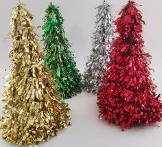Decorated Tinsel Cone Christmas Trees Table Top 10&quot; 1/Pk, Select: Type - £2.78 GBP