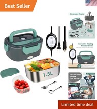 Smart Heated Lunch Box for Home, Office &amp; Vehicle – 12V/24V/110V Compati... - $40.50