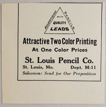1931 Print Ad St Louis Pencil Company Two Color Printing Missouri - £7.09 GBP