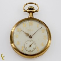 Elgin Open Face 14k Yellow Gold Pocket Watch 15 Jewel Size 12 Grade 315 - £981.24 GBP