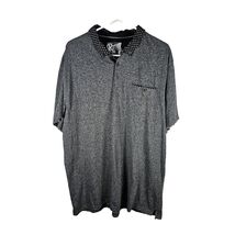 RetroFit Men&#39;s Short Sleeve Polo Shirt Pocket Fun Collar Gray Black Size... - $355.69 MXN