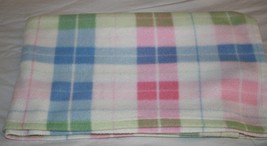 Regent Baby Girl Boy Blanket Blue Pink Green White Plaid Soft Pastel Fleece Warm - £14.41 GBP