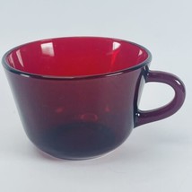 Anchor Hocking Vintage Royal Ruby Red Glass Coffee Tea Punch Cup Mug 1940-1960 - $10.73