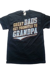 GILDAN GREAT DAD&#39;S GET PROMOTED TO GRANDPA BLUE MEN&#39;S T-SHIRT NEW - $7.97