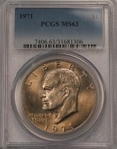 1971 Certified Eisenhower Dollar PCGS MS63 IKE Dollar  20160101-0108 - £11.76 GBP