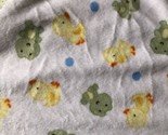 Carter&#39;s Baby Frog Duck Baby Blanket Dots Soft Fleece Green Sherpa Back ... - £32.12 GBP