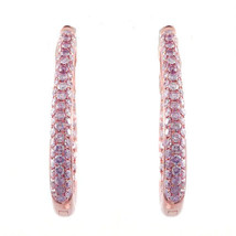 3.00ct Fancy Pink Diamonds Earrings 18K All Natural 10 Grams Real Rose Gold - £8,302.49 GBP