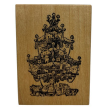 Christmas Tree Decorated Candles Toys Rubber Stamp PSX F-302 Vintage 1988 - £9.89 GBP