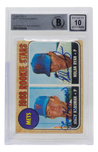 Nolan Ryan Jerry Koosman Unterzeichnet 1968 Topps New York Mets Karte #177 Bas - £1,690.37 GBP