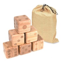 Trademark Innovations Giant Wood Yard Dice with Carry Bag, 3.5&quot; - £35.58 GBP