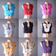 Steampunk Military Gothic Sleeveless Zipper Fitted Crop Top Vest Shirt S... - $27.41 CAD