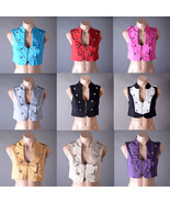Steampunk Military Gothic Sleeveless Zipper Fitted Crop Top Vest Shirt S... - $27.41 CAD