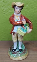 Antique English Staffordshire Ware Fruit Vegetable Seller Male Figurine 4 3/4&quot; - £71.05 GBP