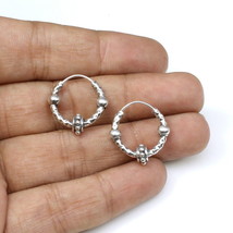 Traditional Indian style Oxidized 925 Sterling Silver ball earrings - £30.06 GBP
