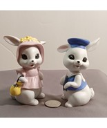 RARE- Vintage Miniature George Good Boy &amp; Girl Bunny Rabbit/ Easter Figu... - £26.37 GBP