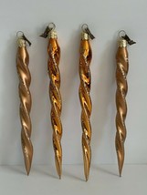 2008 Icicle Spiral Twist Christmas Ornaments Set of 4 - £31.16 GBP