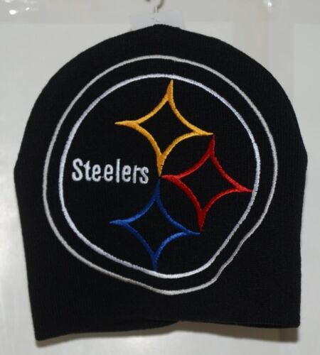 NFL Team Apparel Licensed Pittsburgh Steelers Black Logo Winter Cap - £14.09 GBP