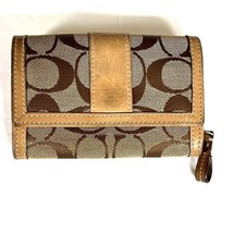 Coach Signature Monogram Canvas &amp; Leather Wallet - £20.10 GBP