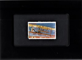 Tchotchke Framed Stamp Art Collectable Postage Stamp - 1903 Early Bi-plane - $8.95