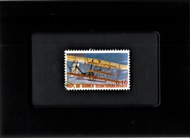 Tchotchke Framed Stamp Art Collectable Postage Stamp - 1903 Early Bi-plane - £6.72 GBP