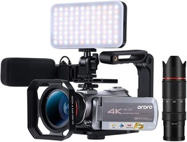 Ordro Az50 4K Video Night Vision Camcorder For Youtube, And 2 Batteries. - £446.02 GBP