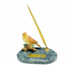 Sparrow Pen pencil holder figurine sculpture bible verse bird marble God... - $74.25