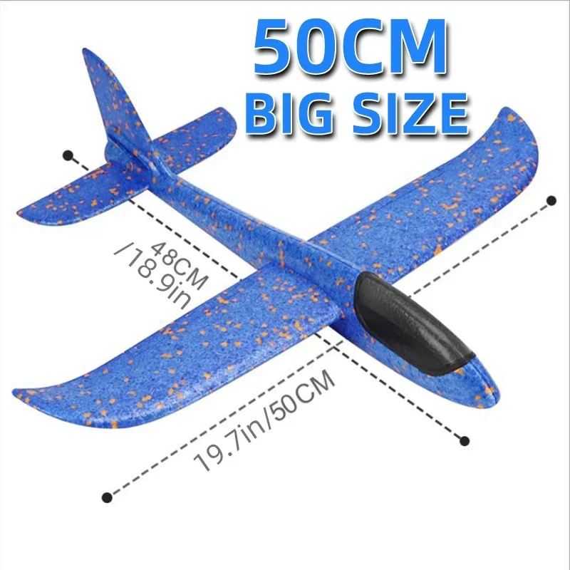 50CM Big Foam Plane Glider Hand Throw Airplane Light Inertial EPP Bubble Planes - £7.19 GBP+