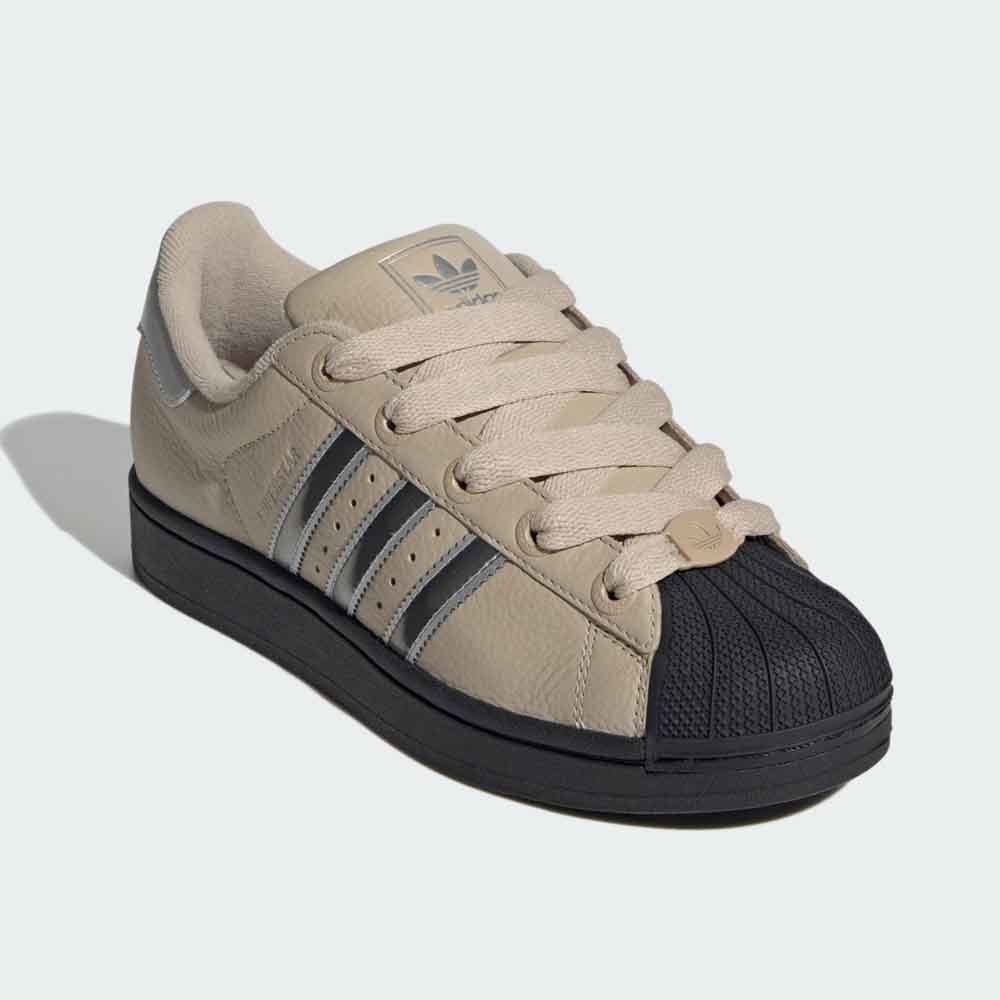 Adidas Originals Superstar 2 W Stone Khaki/Silver Metallic/Core Black JR... - $136.00