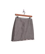 LOFT OUTLET Womens Size 2 Black White Tweed Skirt Raw Hem - $16.79