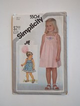 Simplicity Pattern 5504 Uncut Childs Jiffy Pullover Sundress Size 5 Vintage Cut - £6.06 GBP
