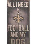 NEW ORLEANS SAINTS FOOTBALL / DOG PLAQUE WALL DECOR 6 X 12 FREE SHIPPING - $20.41 CAD