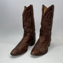 Men&#39;s Justin Brown Marbled Leather Cowboy Boots Size 11 EE  | 1560 Made In USA - £63.94 GBP